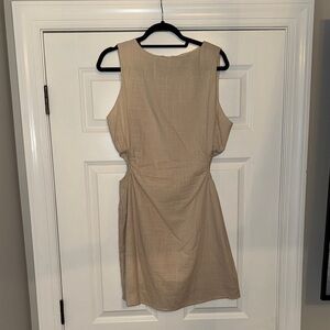 Chic Backless Tan Dress